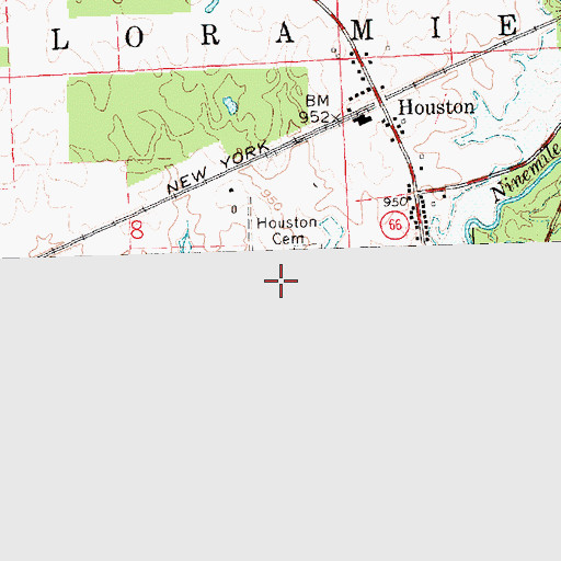 Topographic Map of Houston Congregational Christian Church, OH