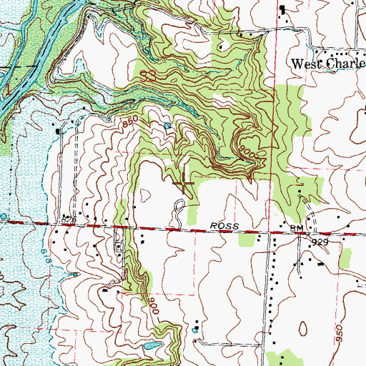 Topographic Map of Charleston Falls Preserve, OH