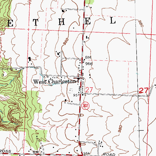 Topographic Map of West Charleston Church of the Brethren, OH