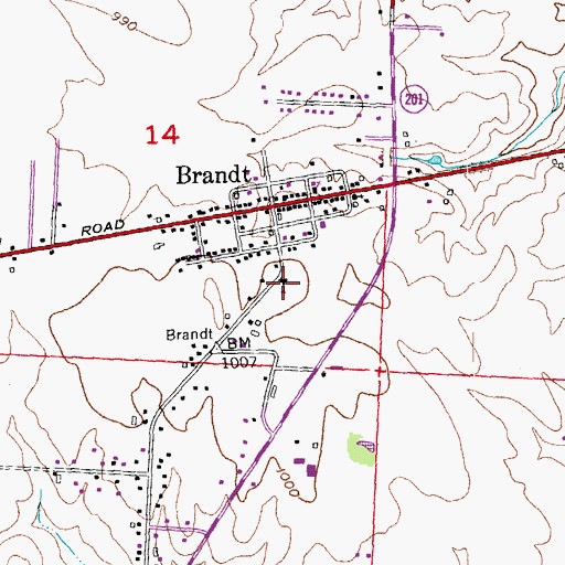 Topographic Map of Brandt School (historical), OH