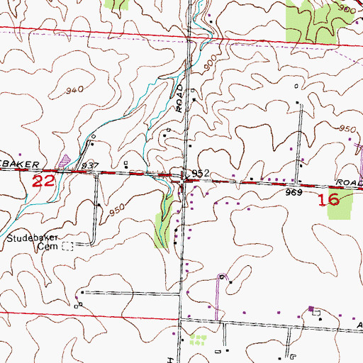 Topographic Map of Center School (historical), OH