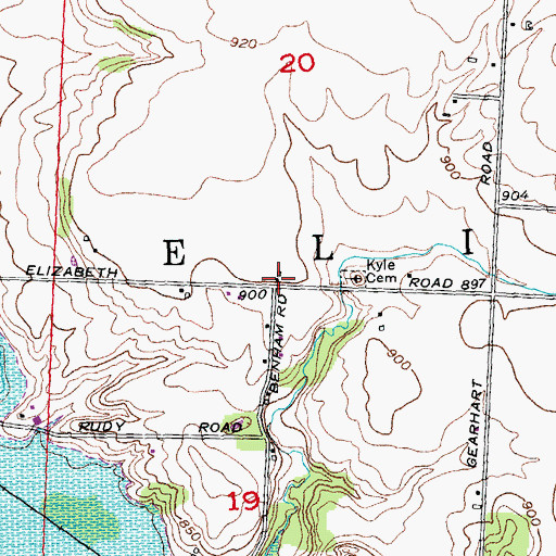Topographic Map of Kyle School (historical), OH