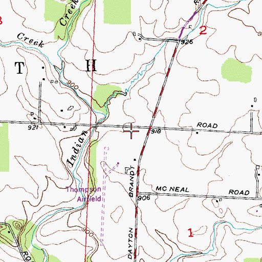 Topographic Map of Thompson School (historical), OH