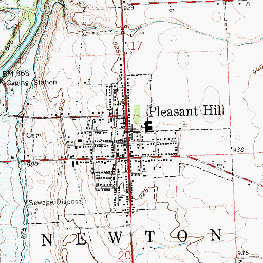 Topographic Map of Pleasant Hill Church of God, OH