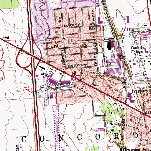 Topographic Map of Troy Church of the Brethren, OH