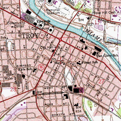 Topographic Map of Full Gospel Community Church of God, OH
