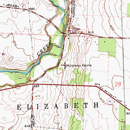 Topographic Map of Western Ohio Youth Center, OH