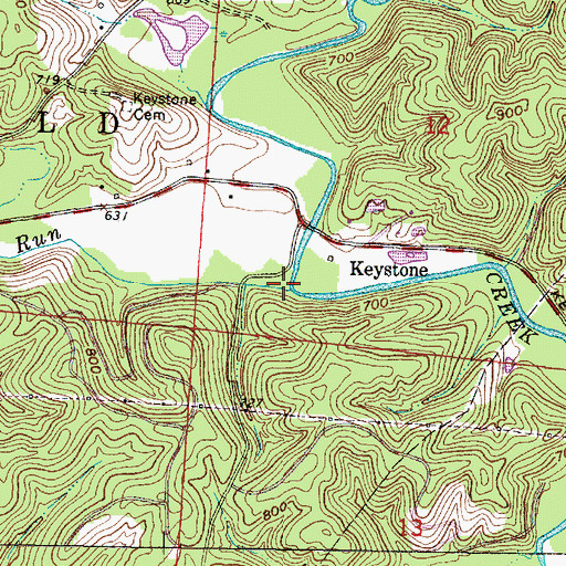 Topographic Map of Dickason Run, OH
