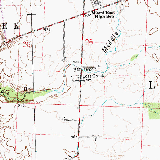 Topographic Map of Lostcreek Baptist Church (historical), OH