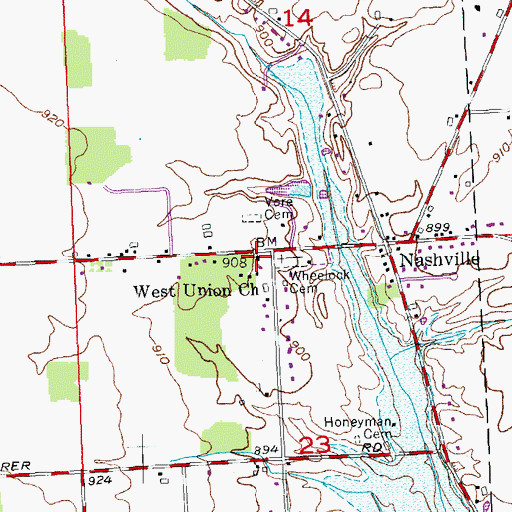 Topographic Map of West Union Church, OH