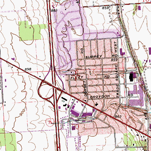 Topographic Map of Miami County, OH