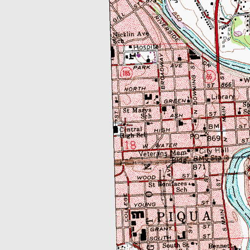 Topographic Map of Evangelical United Methodist Church, OH