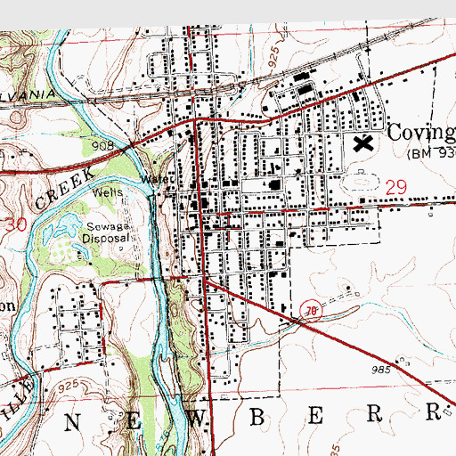 Topographic Map of Covington United Church of Christ, OH