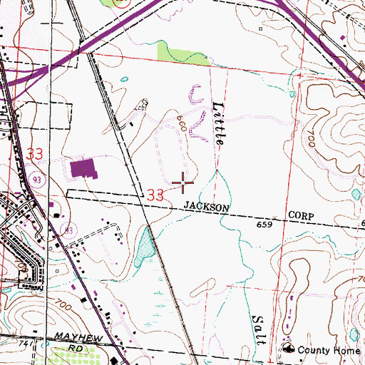 Topographic Map of Franklin Valley, OH