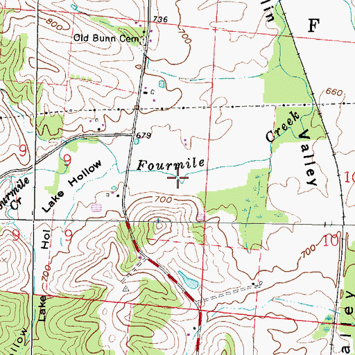 Topographic Map of Lake Hollow, OH