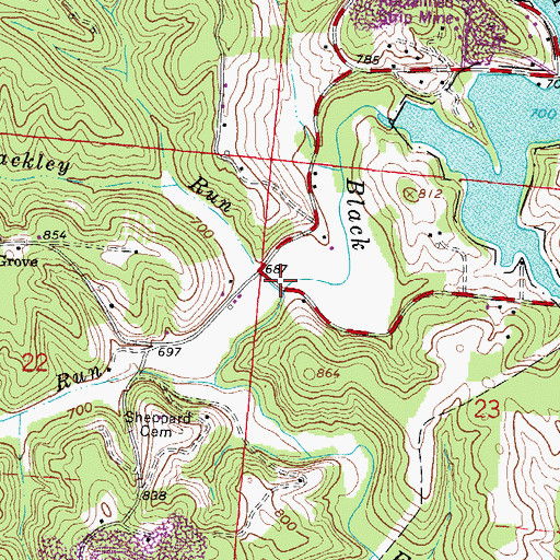 Topographic Map of Mackley Run, OH