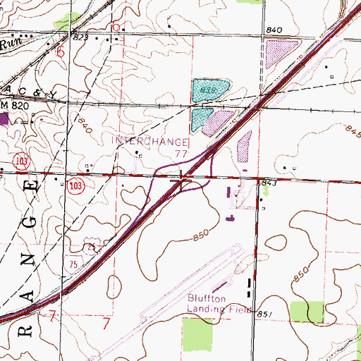 Topographic Map of Interchange 142, OH