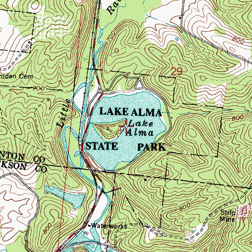 Topographic Map of Lake Alma, OH