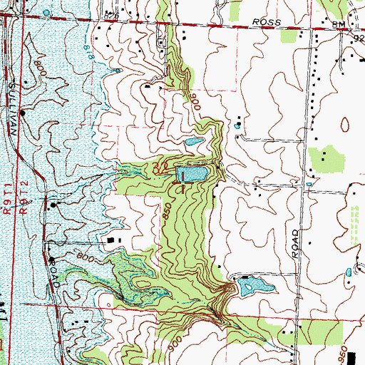 Topographic Map of Hart Pond Dam, OH