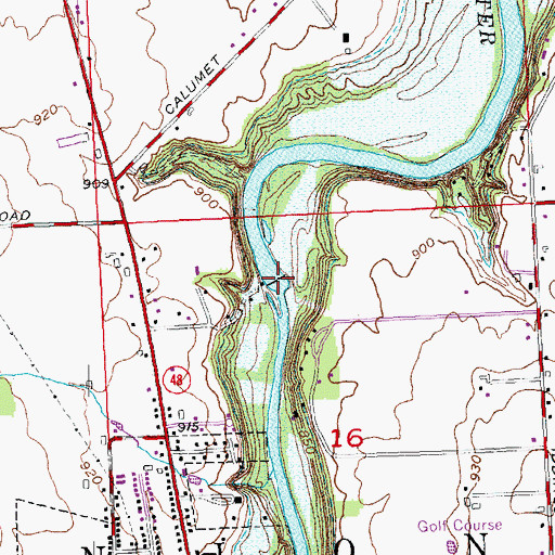 Topographic Map of West Milton Low Head Dam, OH