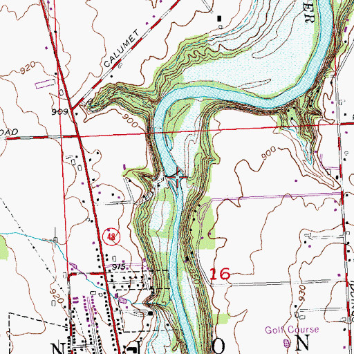 Topographic Map of West Milton Low Head Reservoir, OH