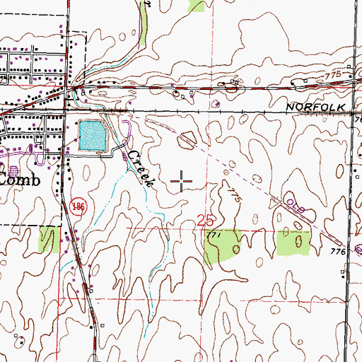 Topographic Map of McComb Upground Reservoir Number Two Dam, OH