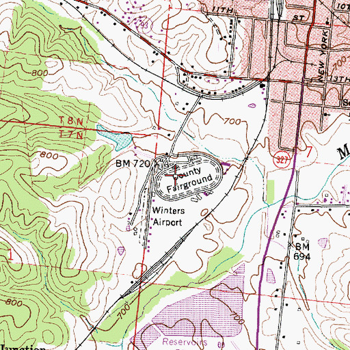 Topographic Map of Jackson County Fairground, OH