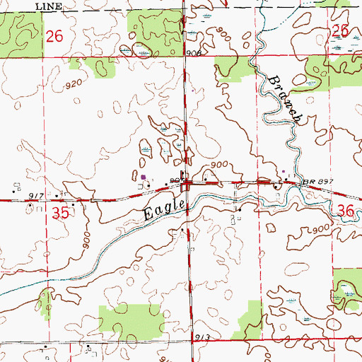 Topographic Map of Union Corners, OH