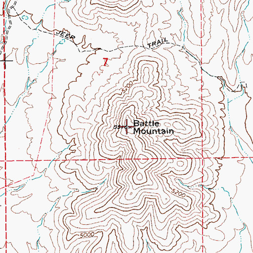 Topographic Map of Battle Mountain, AZ