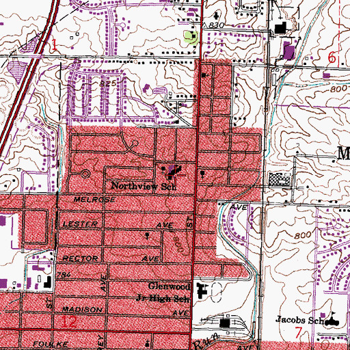 Topographic Map of Northview Primary School, OH