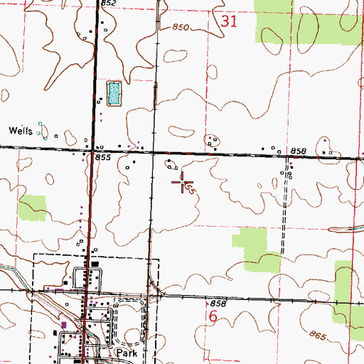 Topographic Map of Alge Airport (historical), OH