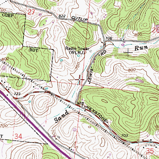 Topographic Map of WLMJ-AM (Jackson), OH