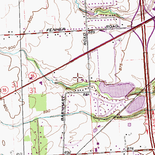 Topographic Map of WTRJ-AM (Troy), OH