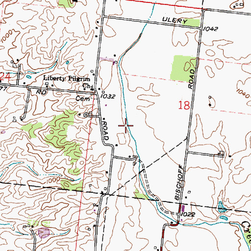 Topographic Map of Interchange 102B, OH