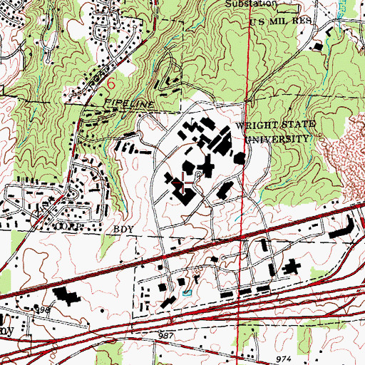 Topographic Map of University Center, OH