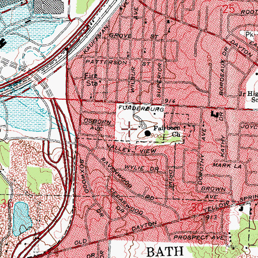 Topographic Map of Wright School Park, OH