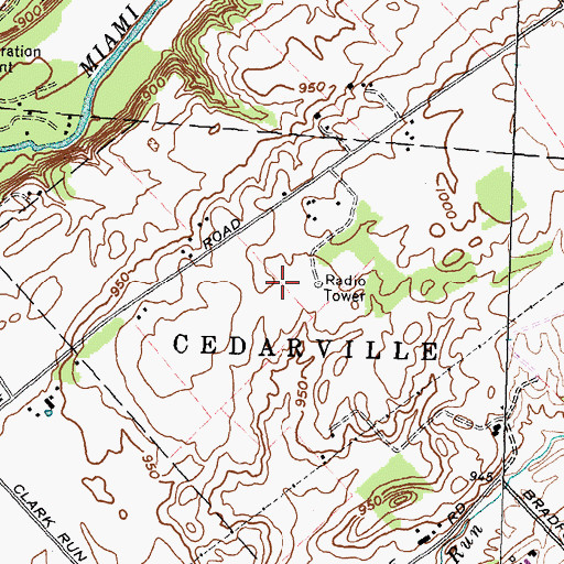 Topographic Map of WYSO-FM (Yellow Springs), OH