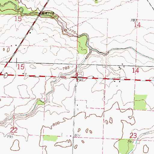 Topographic Map of Township of Cass, OH