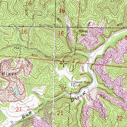 Topographic Map of Township of Bloomfield, OH