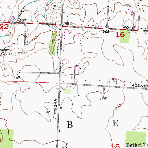 Topographic Map of Township of Bethel, OH