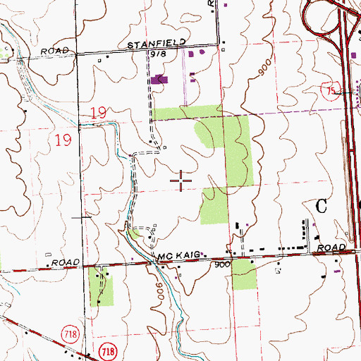 Topographic Map of Township of Concord, OH