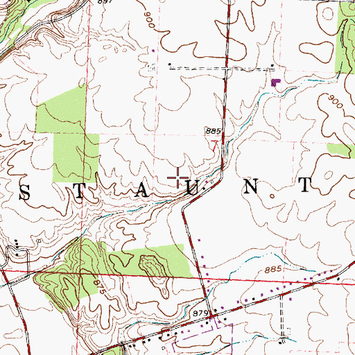 Topographic Map of Township of Staunton, OH