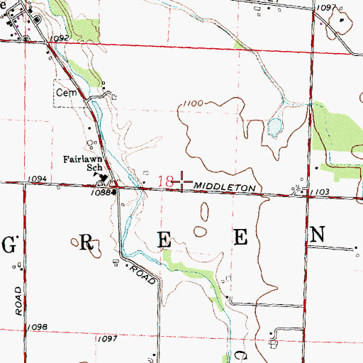 Topographic Map of Township of Green, OH