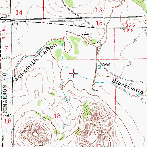 Topographic Map of Blacksmith Canyon, OK