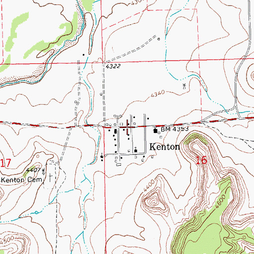 Topographic Map of Kenton, OK