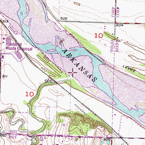 Topographic Map of Posey Creek, OK