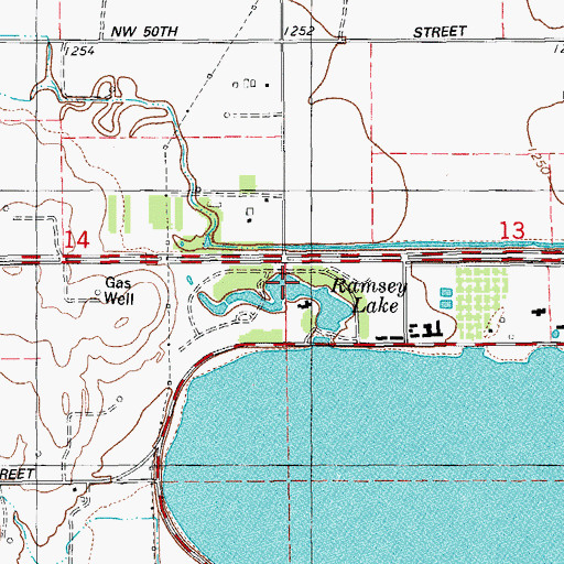 Topographic Map of Ramsey Lake, OK