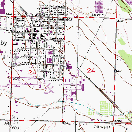 Topographic Map of Brassfield 5th and 6th Grade Center, OK