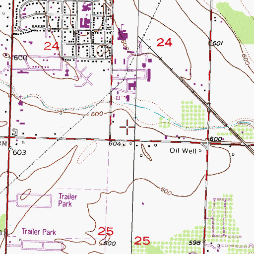 Topographic Map of Bixby Middle School, OK