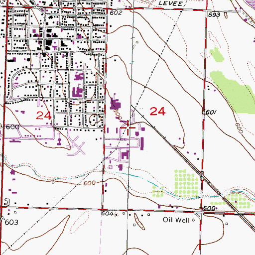 Topographic Map of Bixby High School, OK